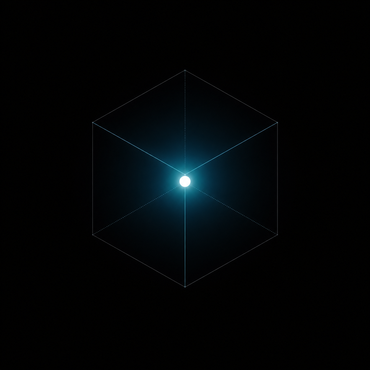 Transparent isometric cube graphic