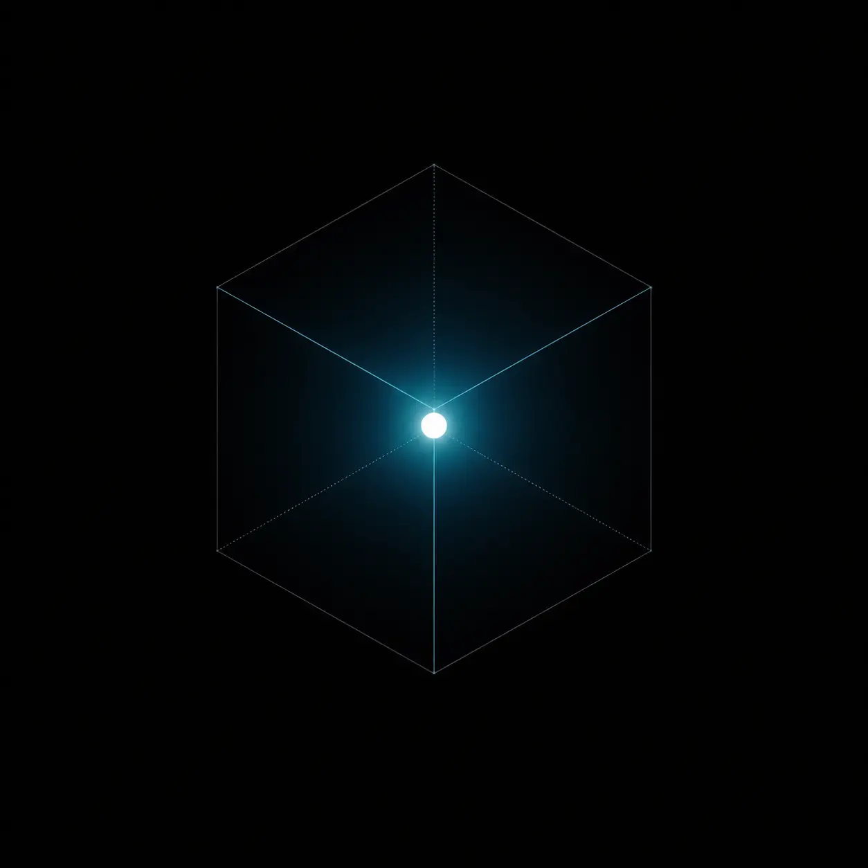 Transparent isometric cube graphic
